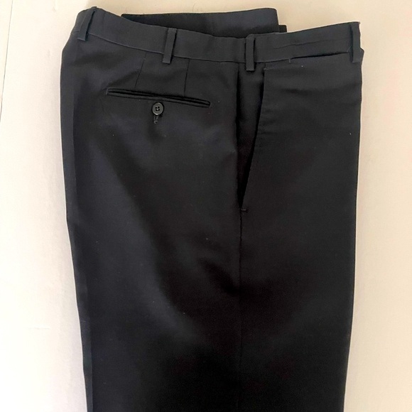 Ermenegildo Zegna Black Flat Front Men's pants - Picture 1 of 7